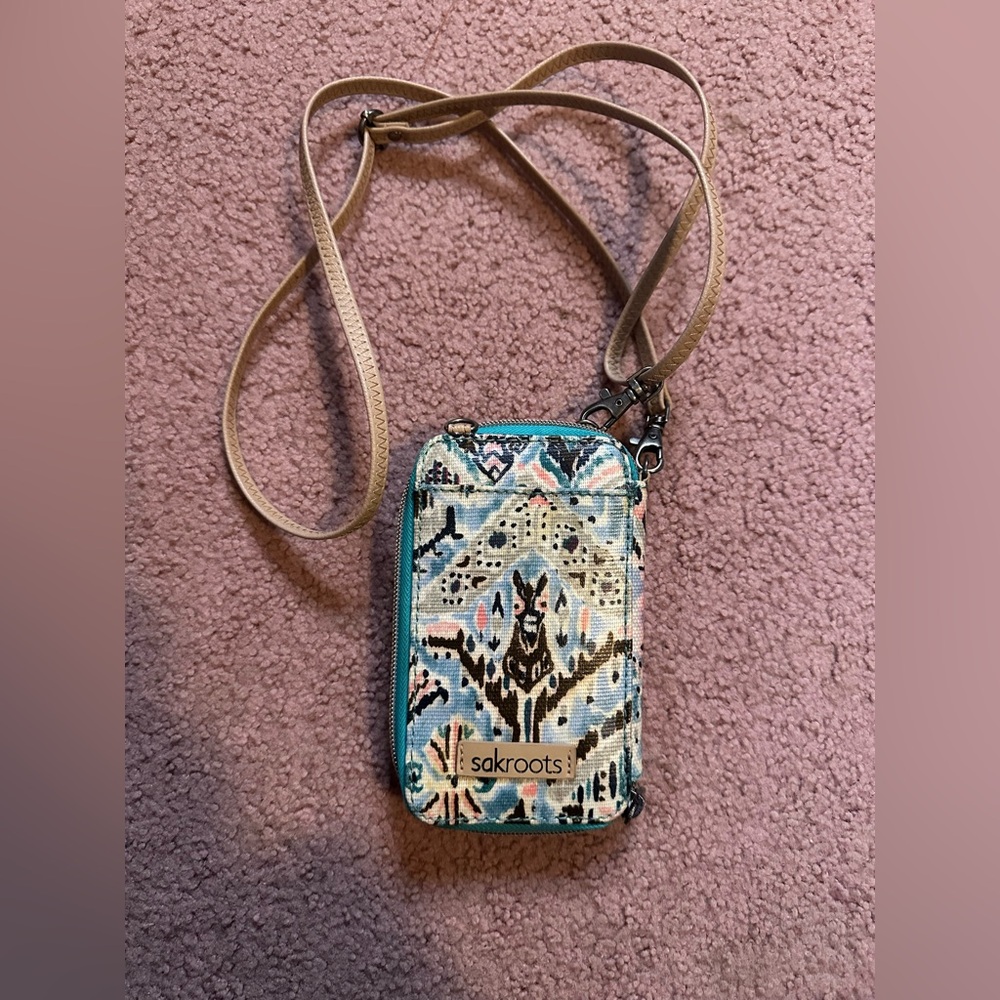 EUC Vintage Sakroots Crossbody Multi Compartment Bag Boho Hippie
